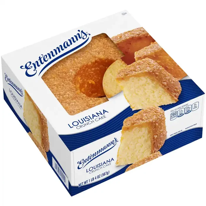 Entenmann‘s Louisiana Crunch Cake, 20 oz, Coconut Bunt Cake, Box