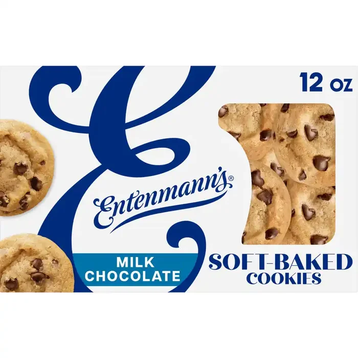 Entenmann‘s Soft-Baked Milk Chocolate Chip Cookies, 12 oz, Cookies, Box