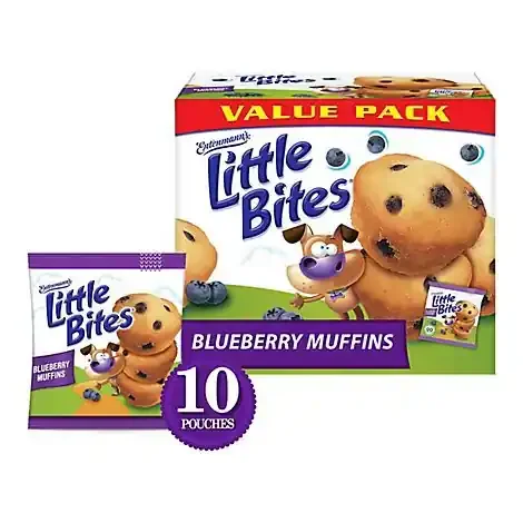 Entenmanns Little Bites Blueberry Muffins 10 Pouches – 16.5 OZ