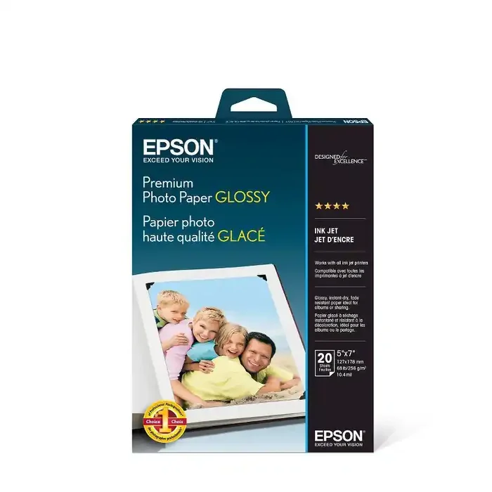 Epson 20-ct Premium Photo Paper 5″x7″ – White (S041464)