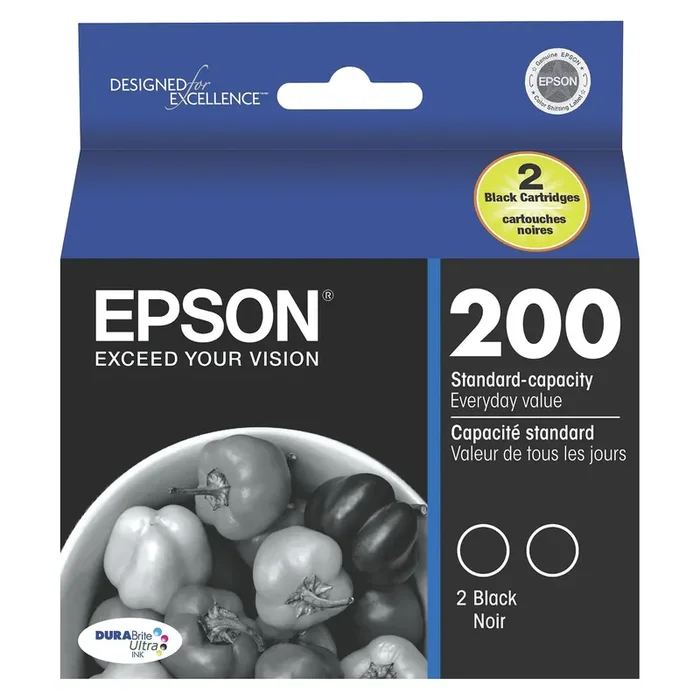 Epson 200 2pk Ink Cartridges – Black (T200120-D2)