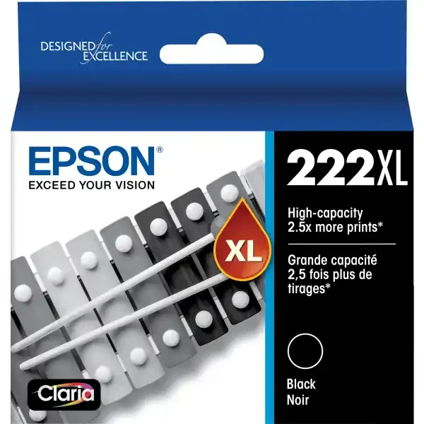 Epson Claria T222Xl High-Yield Black Ink Cartridge, T222Xl120-S