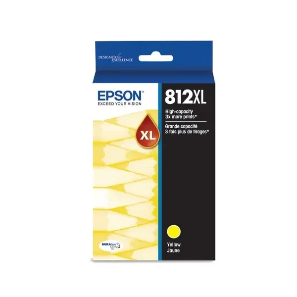 Epson Durabrite High Yield Yellow Ink Cartridge, T812Xl420-S, 812xl