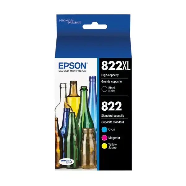 Epson Durabrite Ultra 822Xl High-Yield Ink Cartridges, Black/Cyan/Magenta/Yellow