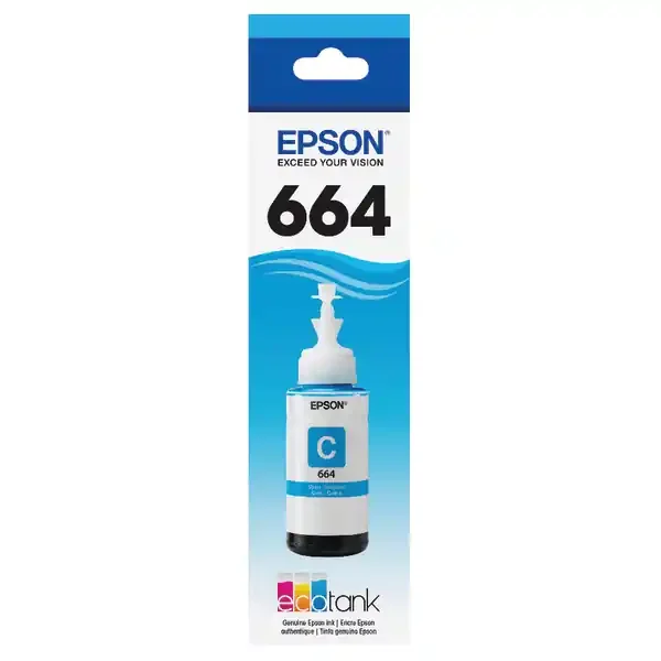 Epson Eco Tank T664220-S Cyan Refill Ink Bottle