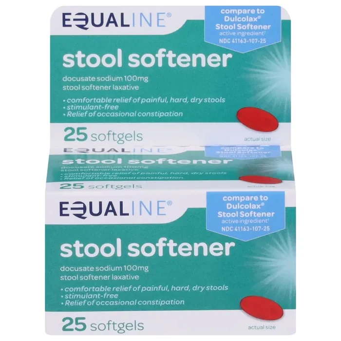 Equaline Stool Softener, 100 mg, Softgels, 25 Each
