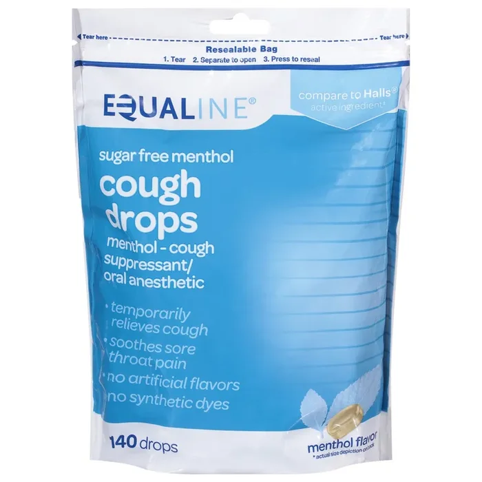 Equaline Sugar Free Menthol Flavor Cough Drops 140 ea