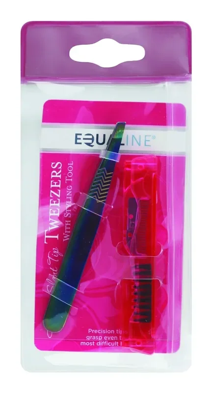 Equaline Tweezers, Fashion Slant Tip, with Styling Tool, 1 Each