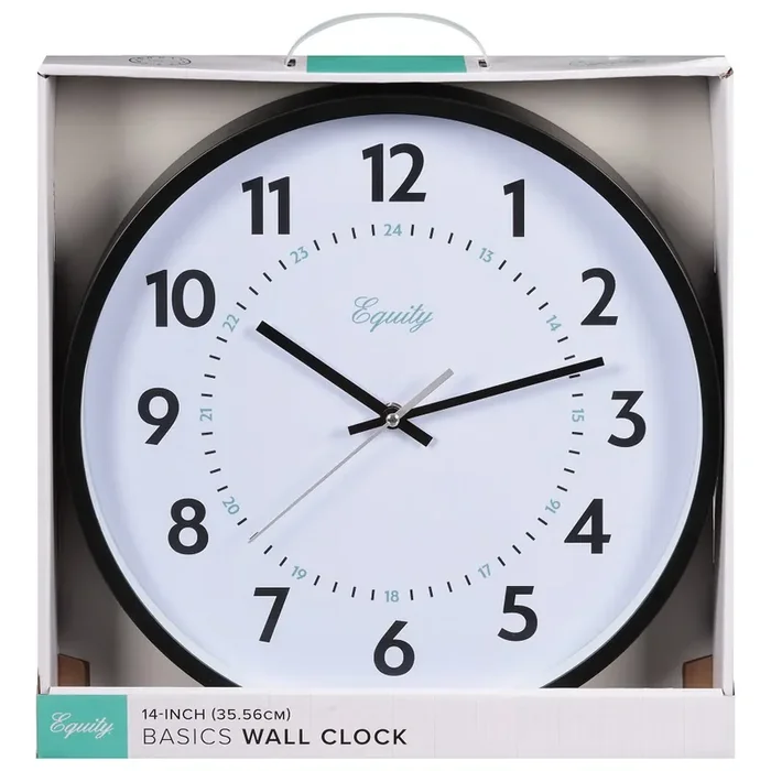 Equity® by La Crosse 14-Inch Analog Wall Clock – White/Black