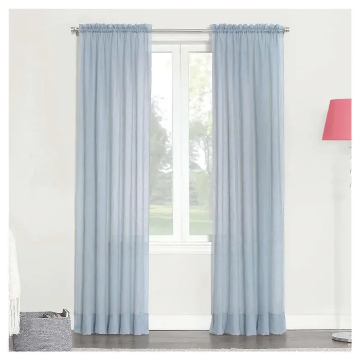 Erica Crushed Voile Panel Dusty Blue 51×84″