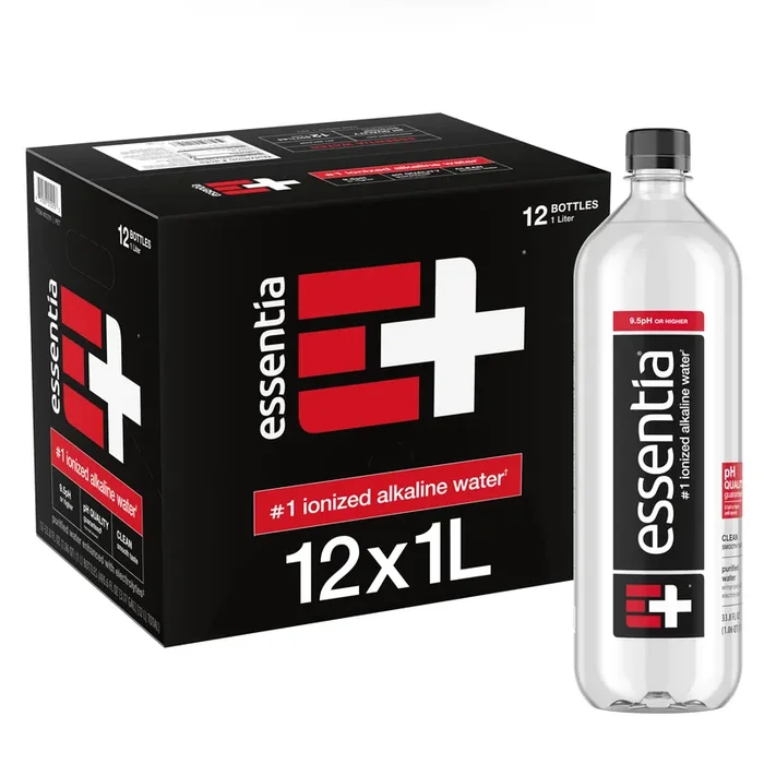 Essentia Bottled Water, , Ionized Alkaline Water – 12 ct; 1 liter