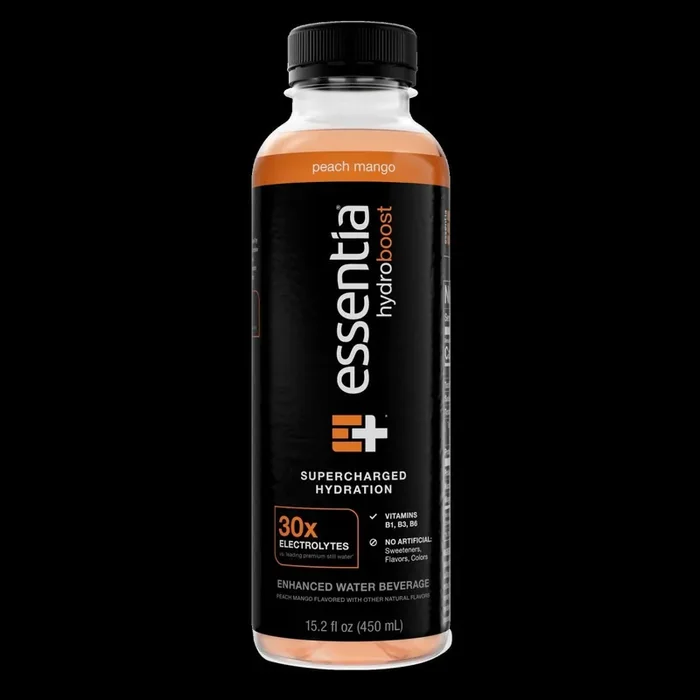 Essentia NEW Essentia Hydroboost, , 30x Electrolytes, B-Vitamins, Clean Taste. Peach Mango flavor, Supercharged Hydration – 15.2 oz