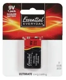 Essential Everyday Battery, Alkaline, 9V, 1 Pack