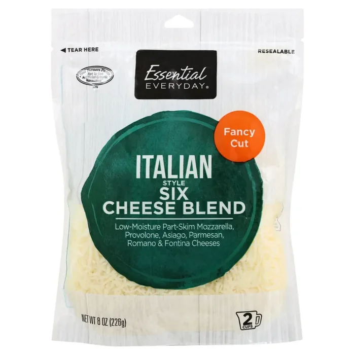 Essential Everyday Cheese, Six Cheese Blend, Italian Style, Fancy Cut