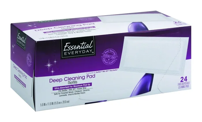 Essential Everyday Cleaning Pads, Thick Disposable, Refills, Deep Cleaning, 24 Each