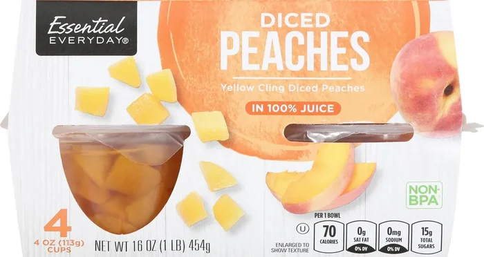 Essential Everyday Diced Peaches Cups Jce