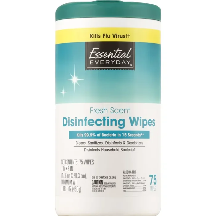 Essential Everyday Disinfecting Wipes, Fresh Scent