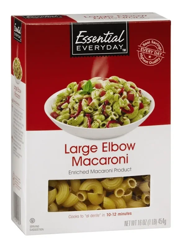 Essential Everyday Elbow Macaroni, Ridged, Large