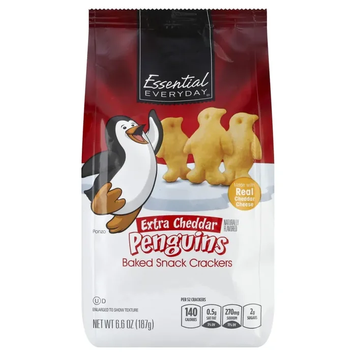 Essential Everyday Extra Cheddar Penguins Snack Crackers