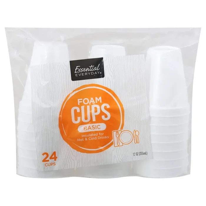 Essential Everyday Foam Cups 12 Oz