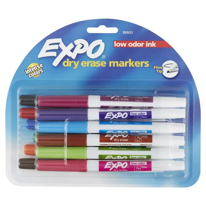 EXPO Low Odor Dry Erase Marker Fine Point Assorted