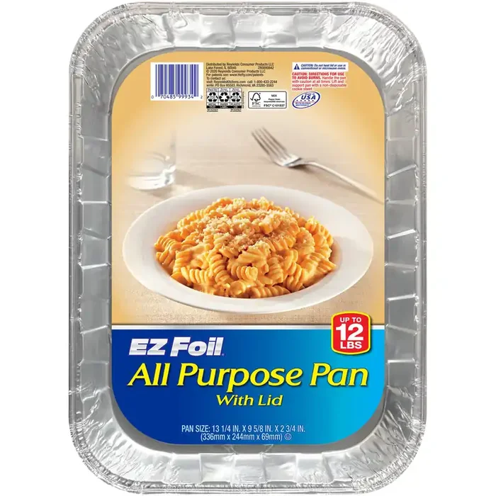 EZ Foil All Purpose Aluminum Pan with Lid, 13 x 9 Inch, 1 Count