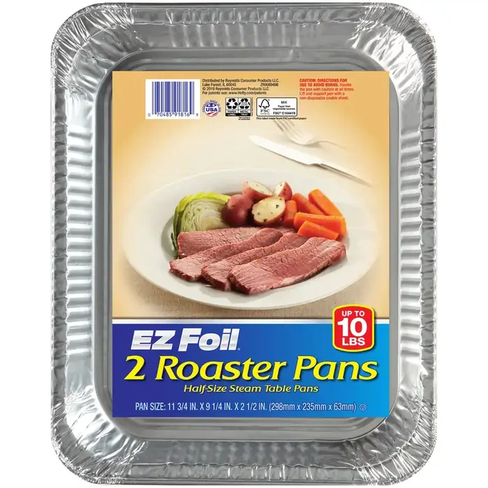 EZ Foil Disposable Steam Table Pans, Half-Size, 2 Count