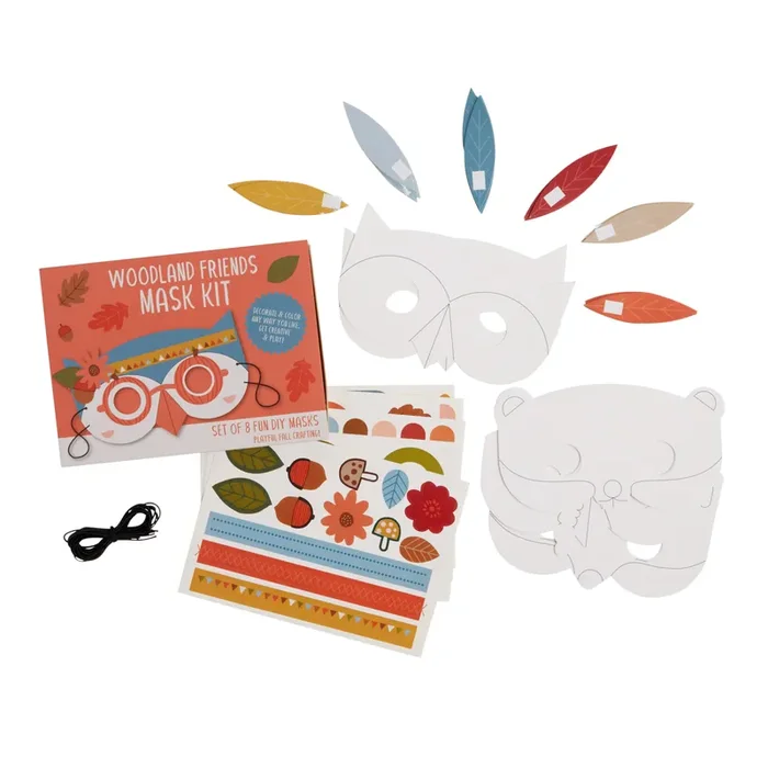 Fall Woodland Friends DIY Masks With Stickers 8 Pack