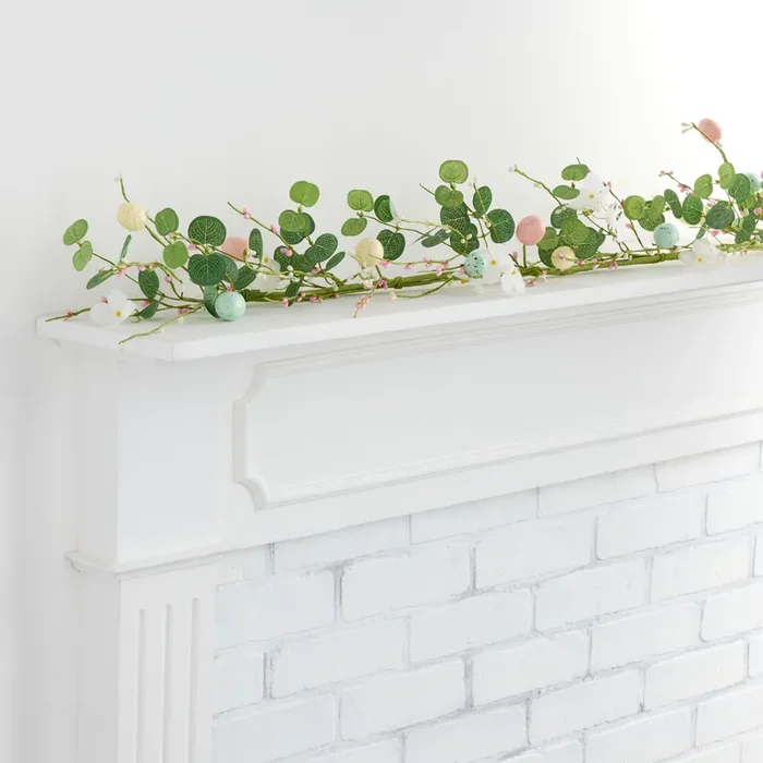 Faux Easter Egg and Wildflower Garland