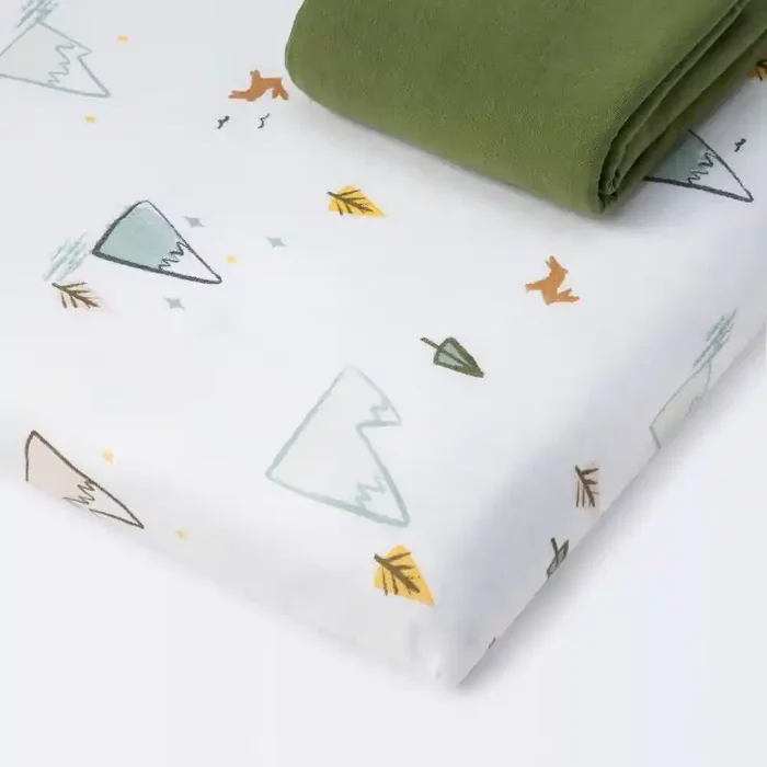 Fitted Play Yard Jersey Sheet – Cloud Island™ – Adventure/Green – 2pk