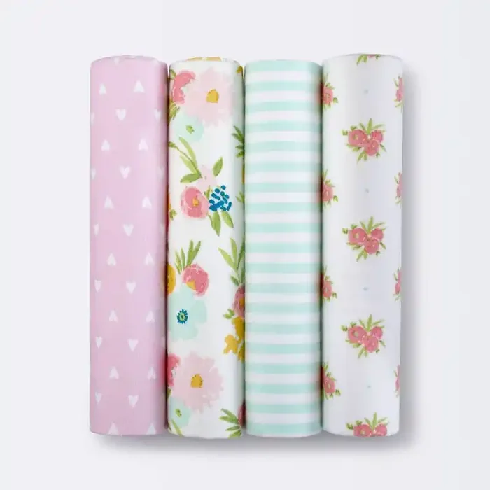 Flannel Baby Blankets Floral Fields 4pk – Cloud Island™