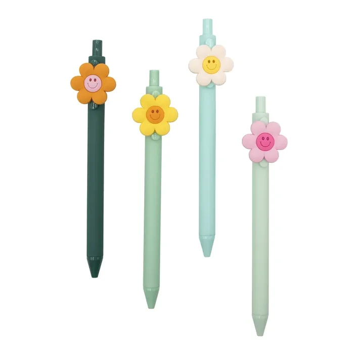 Flower Power Ballpoint Pens 4 Pack