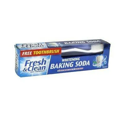 Fresh & Clean Whitening Backing Soda Toothpaste With Toothbrush