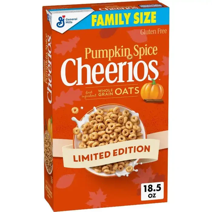 General Mills Cheerios Pumpkin Spice Gluten Free Family Size Breakfast Cereal – 18.5oz