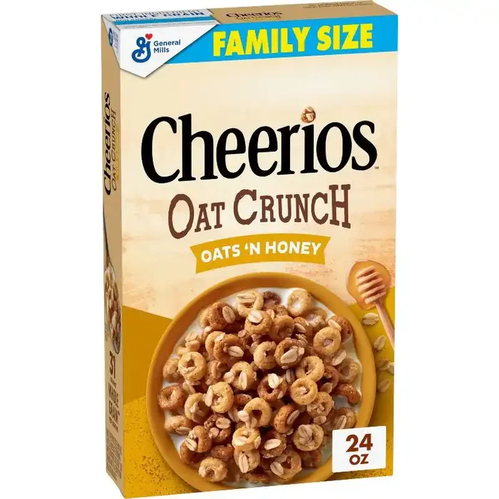 General Mills Family Size Cheerios Oat Crunch Oats Honey Cereal – 24oz