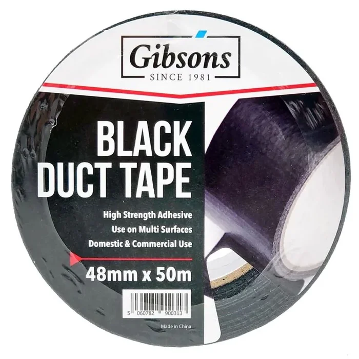 Gibsons Duck Tape Black 48mm x 50m