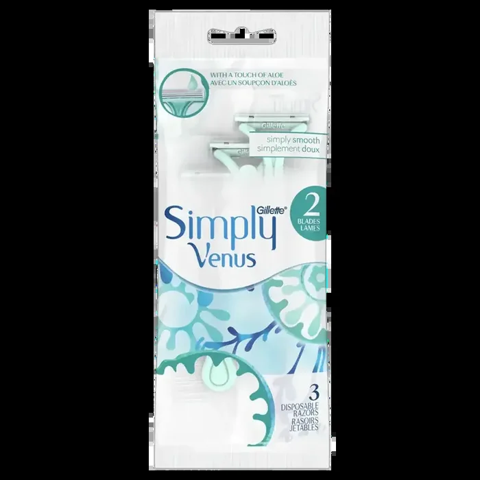 Gillete Simply Venus 2 Blades Disposable Razors 3 ct