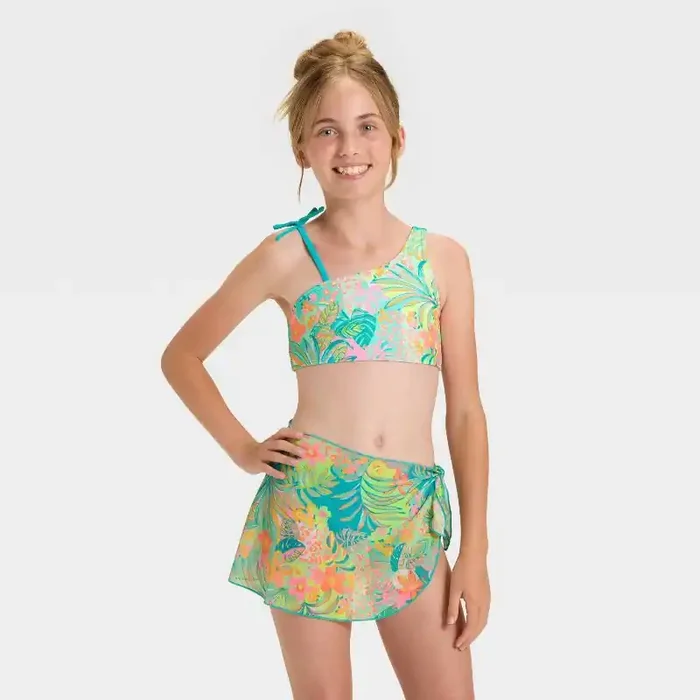 Girls‘ Tropical Wilderness Swimwear Set – Cat & Jack™ M