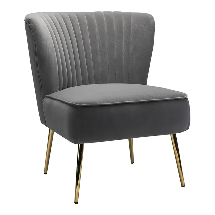 Gretna Velvet Channel Back Upholstered Chair