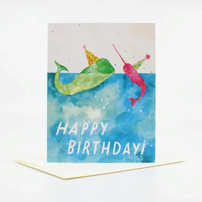 Happy Birthday Whales Notecard