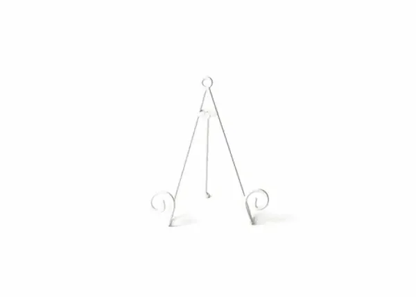 HAPPY EVERYTHING MED SWIRL PLATE STAND WHITE