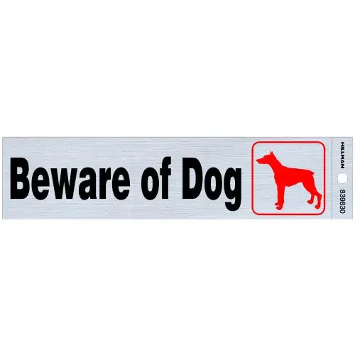 Hillman Adhesive Beware of Dog Sign
