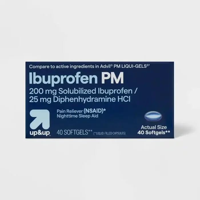 Ibuprofen (NSAID) PM Pain Reliever & Nighttime Sleep Aid Softgels – 40ct – up&up™