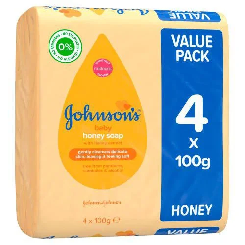 Johnson’s Baby Honey Soap Value Pack 4x100g – Case of 9