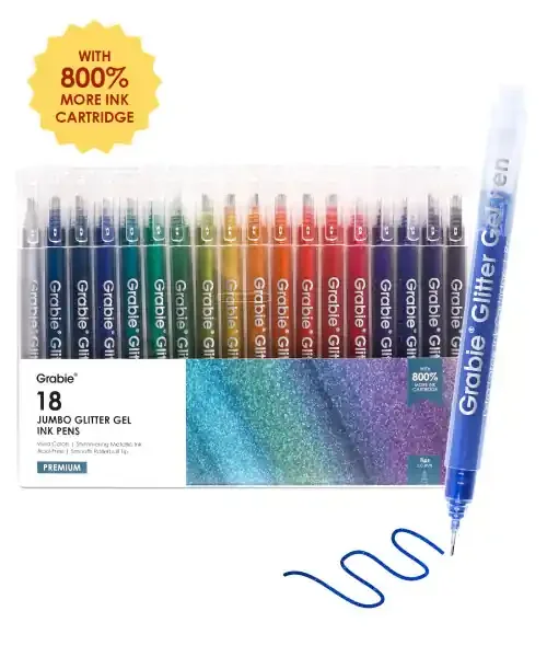 JUMBO GLITTER GEL PEN SET 18