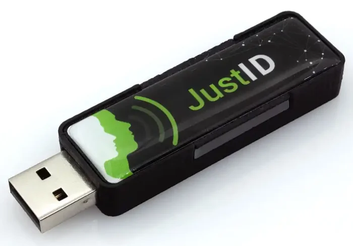 JustID USB Dongle Reader 13.56 MHz NFC RFID Smart Card UID Reader – Keyboard Emulator