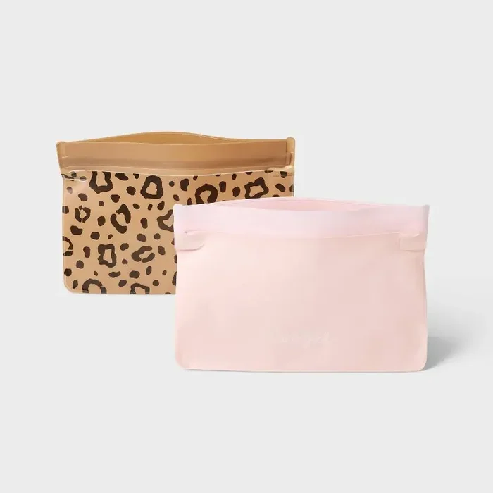 Kids‘ 2pc Reusable Sandwich Bag – Cat & Jack™ Leopard BPA-Free Storage Bags
