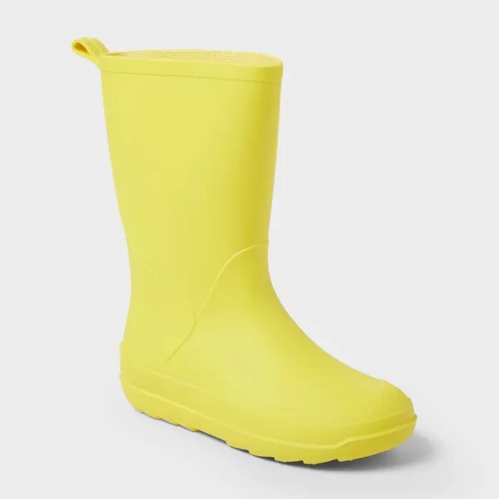 Kids‘ Andy Rain Boots – Cat & Jack™ Yellow 2 Waterproof, Pull-On, Non-Marking Sole