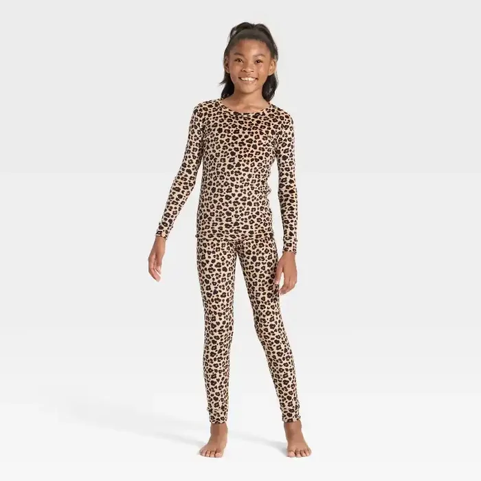 Kids‘ Long Sleeve Snuggly Soft Pajama Set – Cat & Jack™ Beige 14