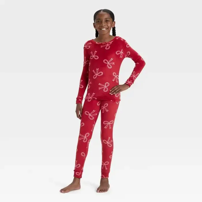 Kids‘ Long Sleeve Snuggly Soft Pajama Set – Cat & Jack™ Red 10